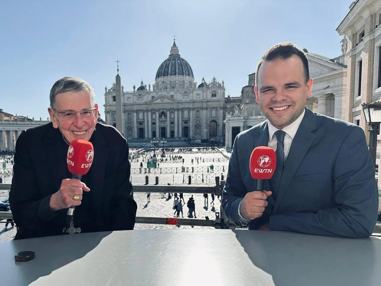 Cardinal Kurt Koch and Rudolf Gehrig reporting from Saint Peter's Square